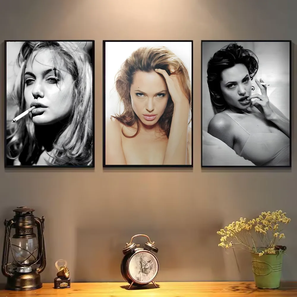 Angelina Jolie HD Poster – Waterproof PVC Wall Art Decor Wall Art Poster Peaceful Pleasures Health and Wellness