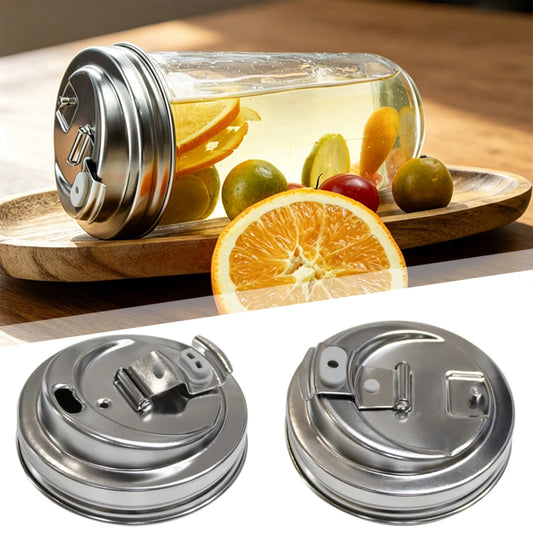 Wide Mouth Mason Jar Lid,304 Stainless Steel Mason Jar Lid, Multi-Purpose Reusable Leakproof Juices Cup Lids For Wide Mouth Peaceful Pleasures Health and Wellness Default Title