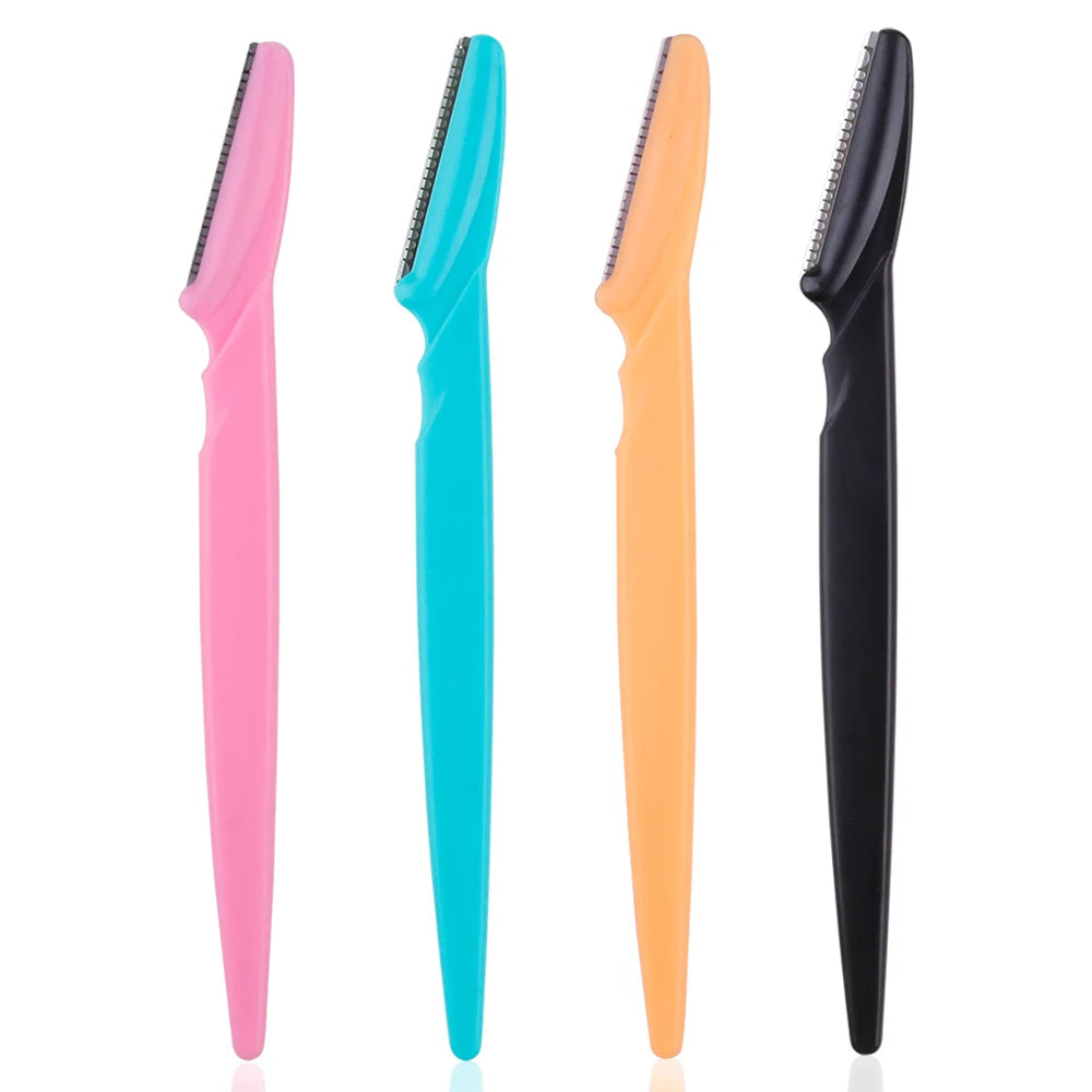 3/4/10Pcs Eyebrow Trimmer Blade Shaver Portable Face Razor Eye Brow Epilation Hair Removal Cutters Safety Razor Woman Makeup Peaceful Pleasures Health and Wellness 4Pcs Mix Color