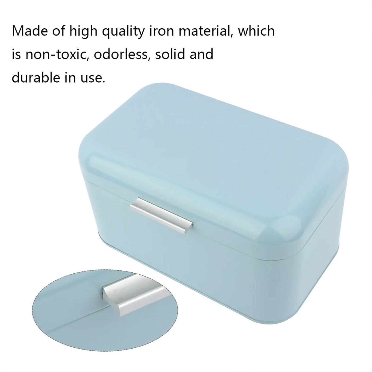 New Retro Metal Bread Box Solid Bread Bin Bread Storage Boxes Food Storage Containers for Kitchen Iron Household Food Container Peaceful Pleasures Health and Wellness