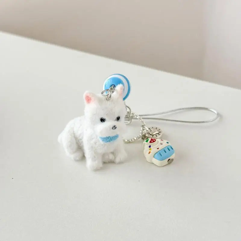 Cute Flocking Bear Pendant Keychain – Bag & Phone Charm Gift Bear Charm Keychain Peaceful Pleasures Health and Wellness style 7