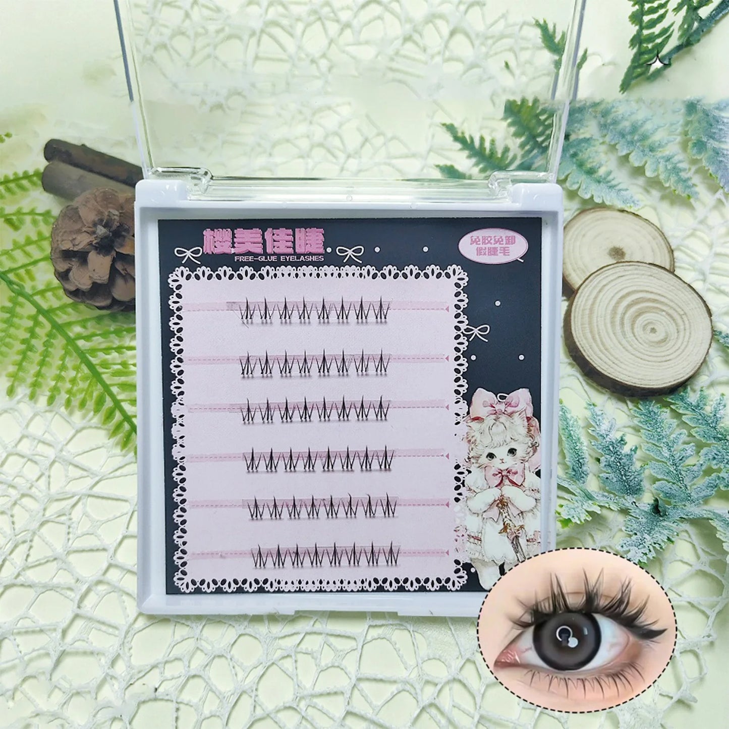 Cat Paw Lower Cluster Lash Extensions – Transparent Band