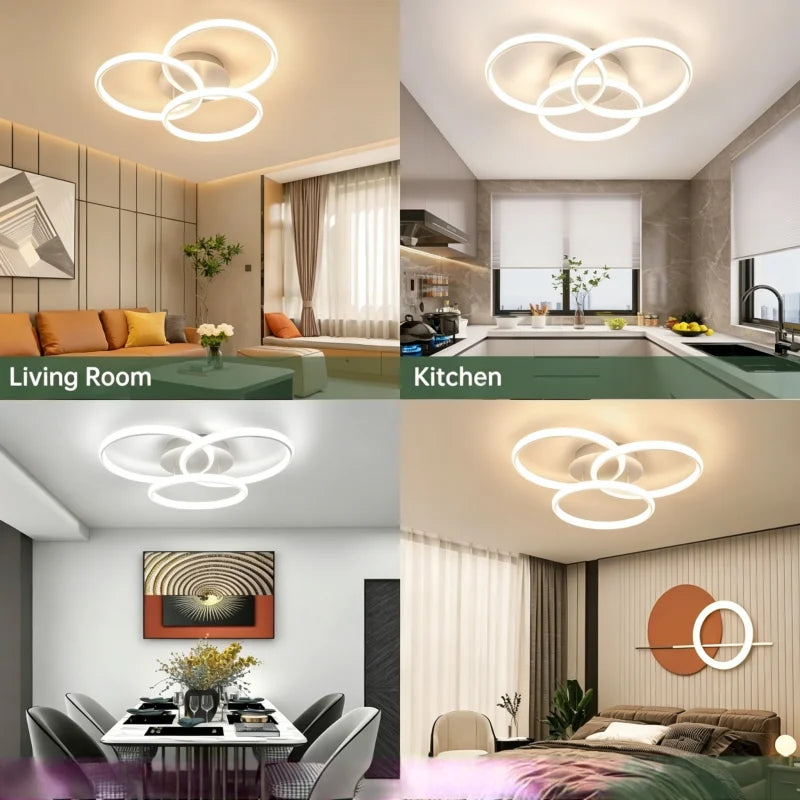 RUNTOIN Modern LED Circle Ceiling Light | 3000K–6500K 3-Color