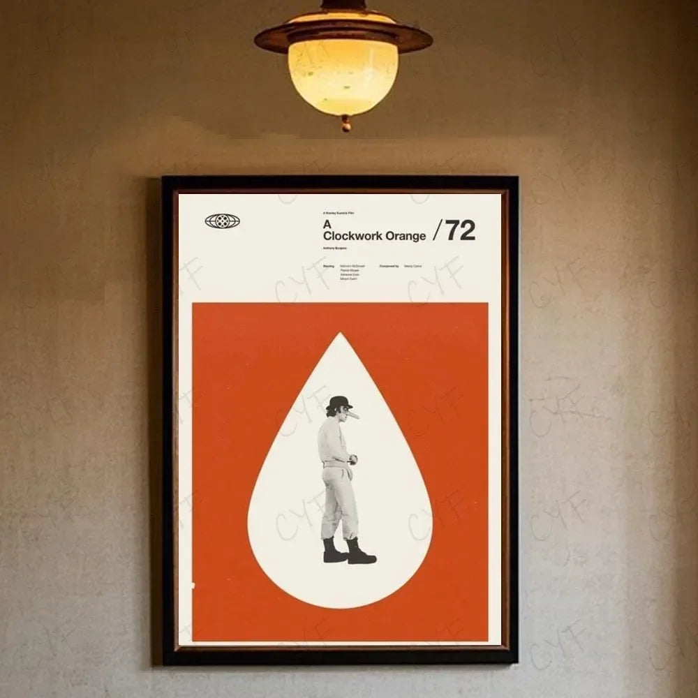 A Clockwork Orange Retro Movie Canvas Wall Art Poster | Unframed