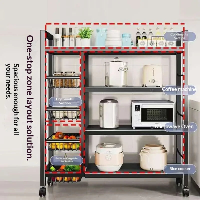 Sturdy Space Saving Heavy Duty Thickened Mesh Basket Kitchen Storage Rack For Vegetable and Fruit Organizer For Dorm Home Use Peaceful Pleasures Health and Wellness