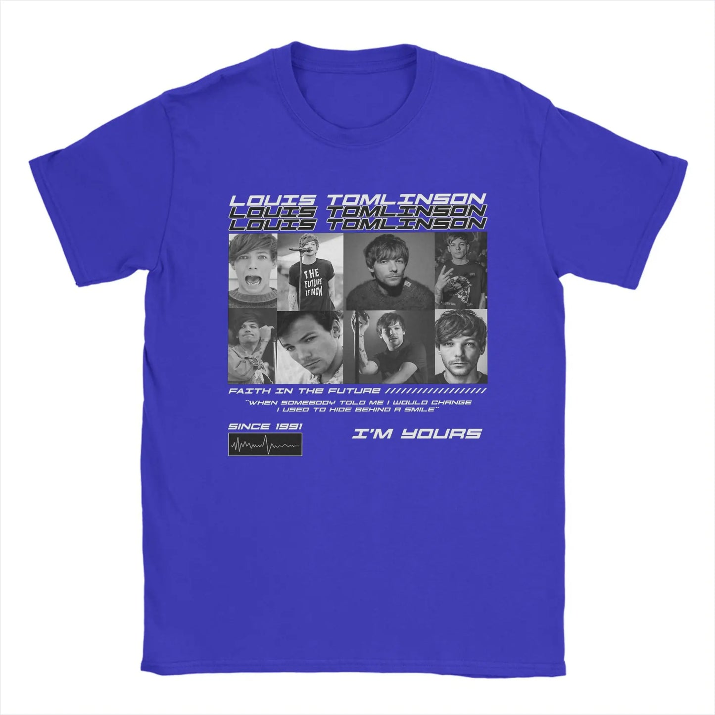 Louis Tomlinsons Men T Shirts I'm Yours Fun Tees Short Sleeve Crew Neck T-Shirt 100% Cotton Big Size Clothes Peaceful Pleasures Health and Wellness Blue M