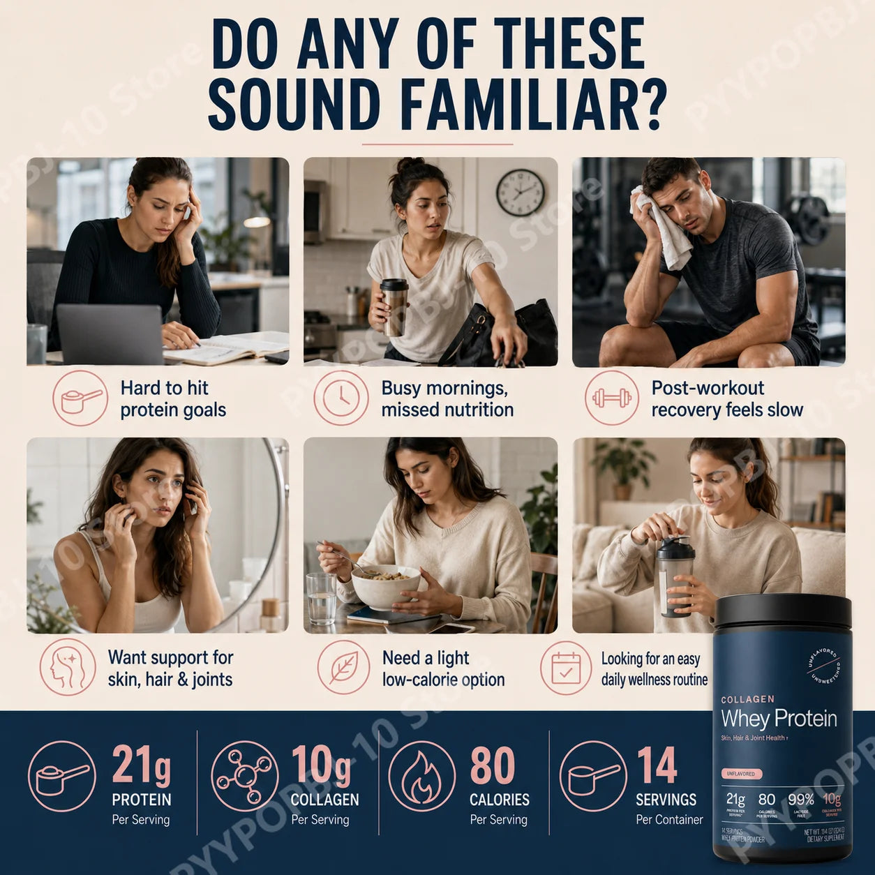 Grass-Fed Collagen Whey Protein Powder | 21g Protein + 10g Collagen