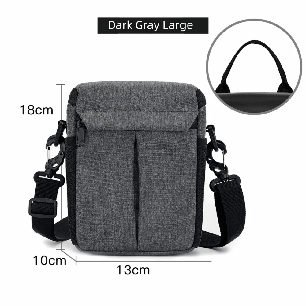 Durable Protective Bag Camera Bags Waist Pouch Single-Shoulder DSLR Pouch Lightweight Nylon Camera Lens Case Outdoor Travel Peaceful Pleasures Health and Wellness Dark grey large