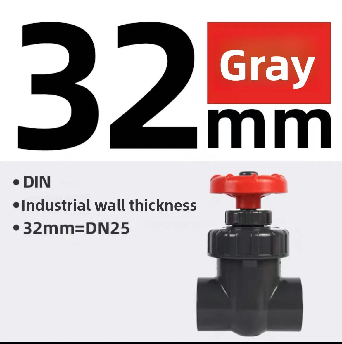 UPVC Gate Valve 20–40mm | Garden Irrigation & Aquarium Flow Control