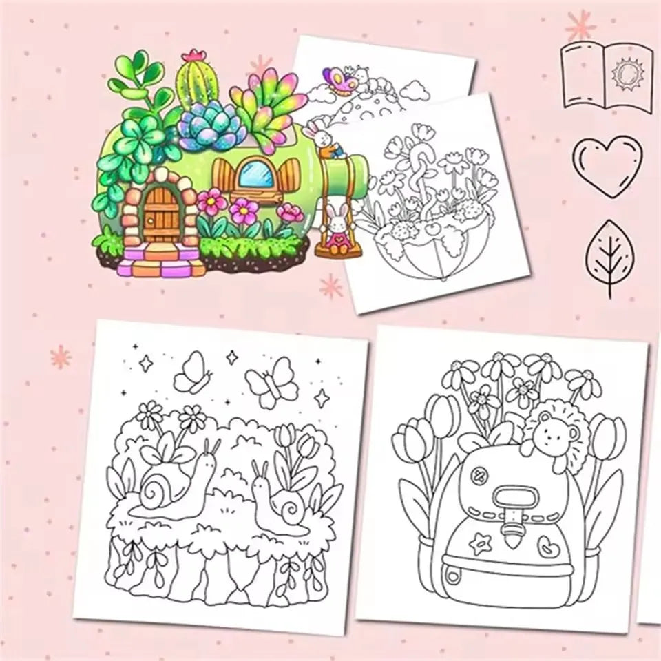 TINY GARDENS Bold-easy Patterns Coloring Book Adults Cute Drawing