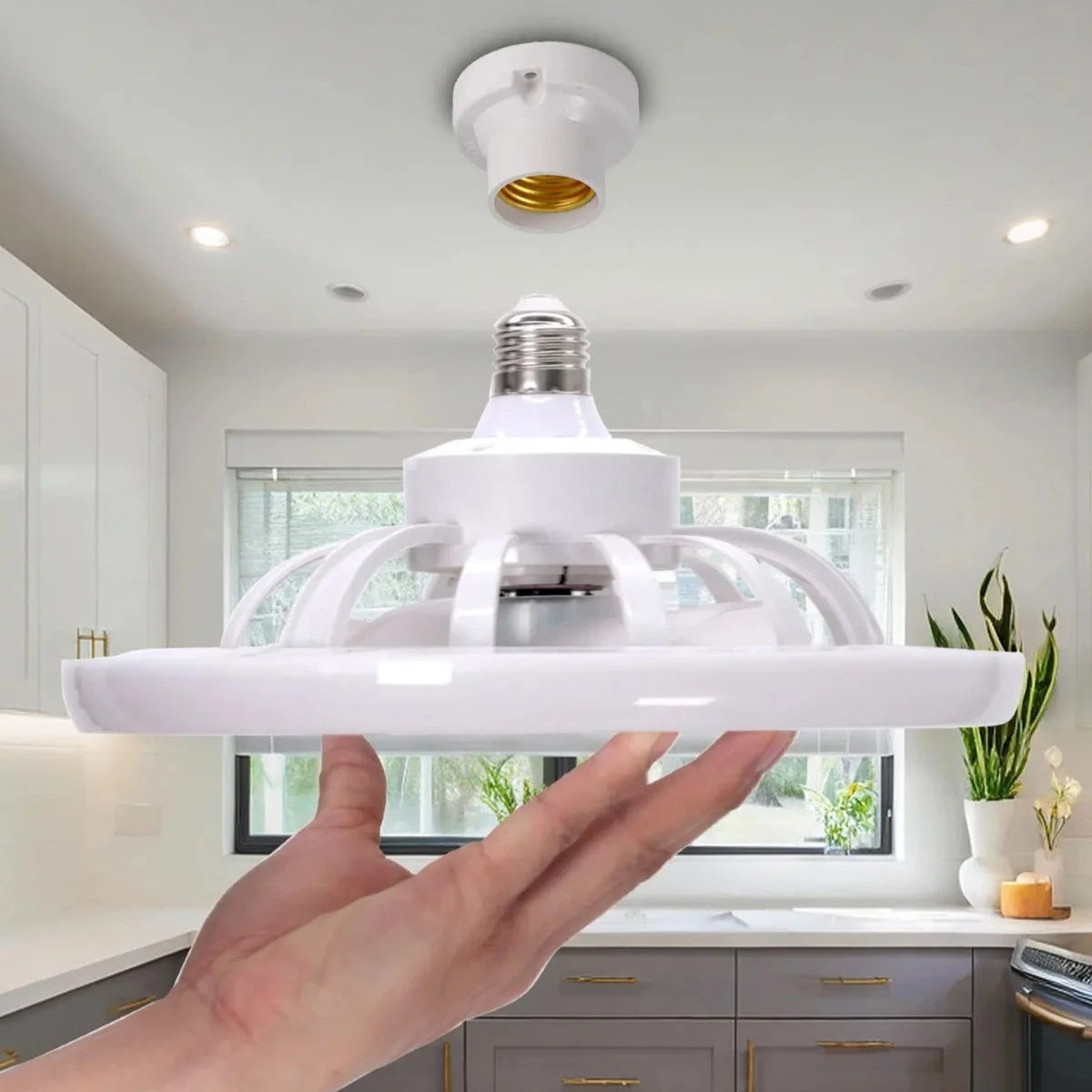 Smart Ceiling Fan Remote Control E27 Light Base | Bedroom