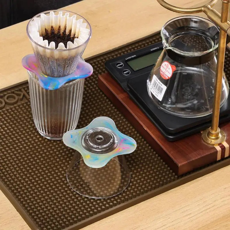 Coffee Filter Holder Resin Rainbow Portable Coffee Maker Pour Over Coffee Maker Coffee Dripper Brewer Glass Coffee Pot Decanter Peaceful Pleasures Health and Wellness