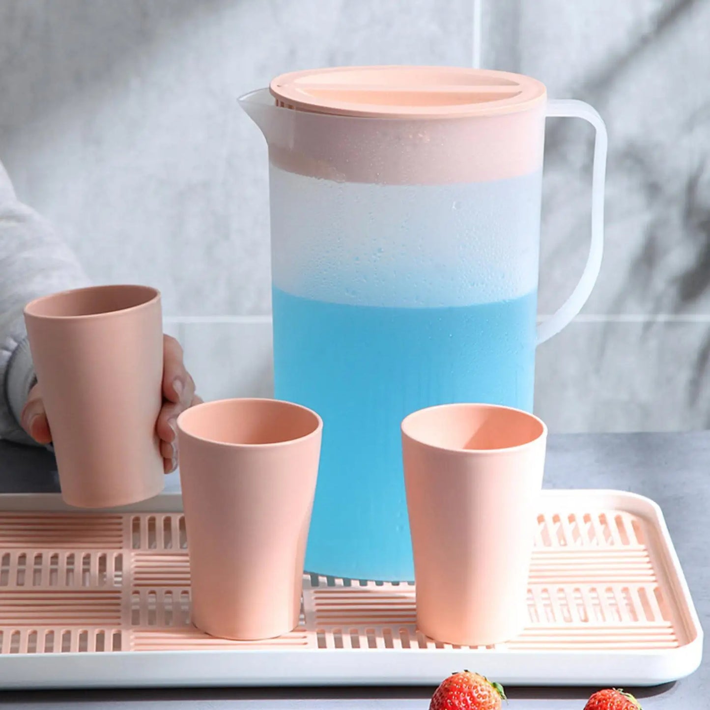 Large Water Pitcher with Lid & Handle – 1.5L & 2L Juice Jug