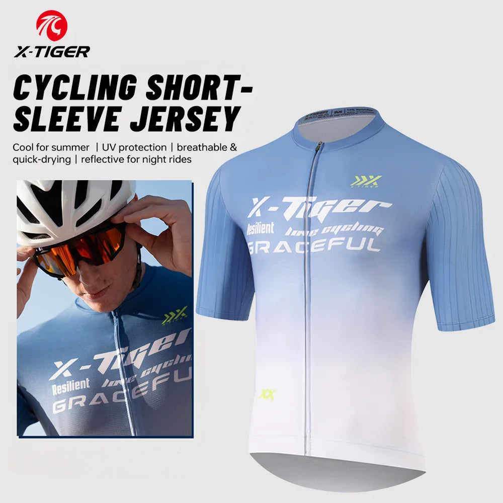 X-TIGER Men's Summer Cycling Jersey | Breathable MTB Road Bike
