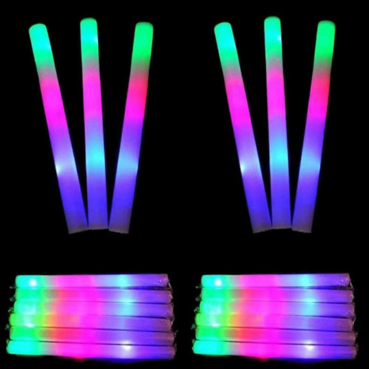 10-Pack LED RGB Glow Foam Sticks – Glow in the Dark Party Glow Party Sticks Peaceful Pleasures Health and Wellness
