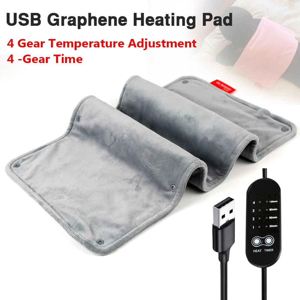 Graphene Electric Blanket Electric Heating Insulation Blanket Office Car Heated Chair Cushion 4-HotSpeed Timing USB Power Supply Peaceful Pleasures Health and Wellness