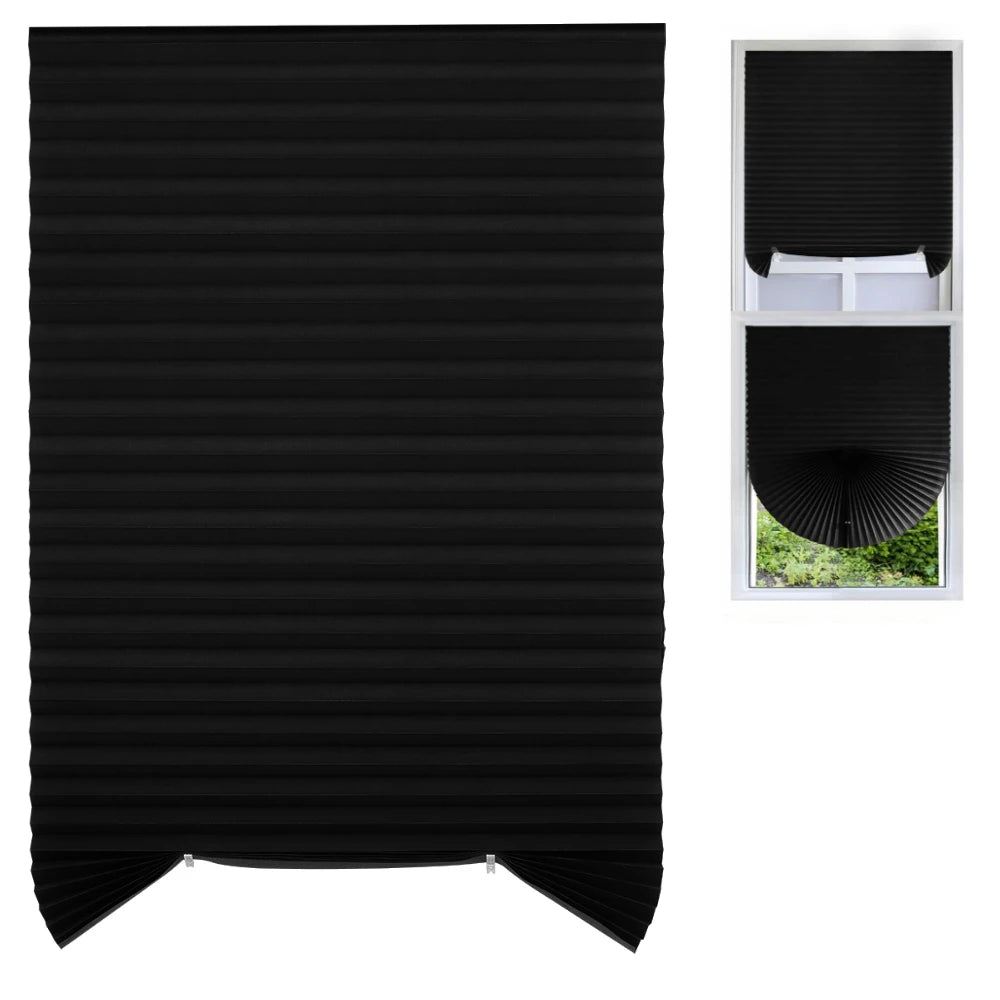 Pleated Paper Blinds – Blackout & Light Filtering, No-Drill