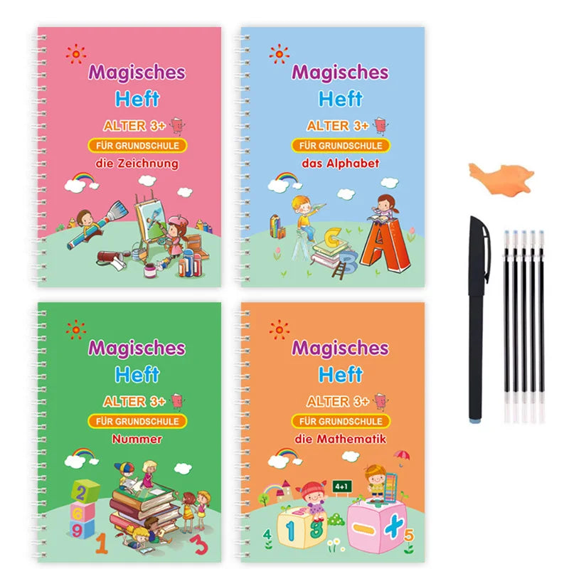 Magic Groove Practice Copybook Pen Kids Calligraphy Reusable Writing