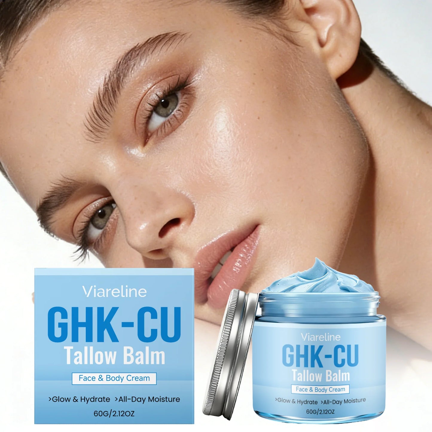 VIARELINE GHK-CU Beef Tallow Balm – Hydration & Skin Repair