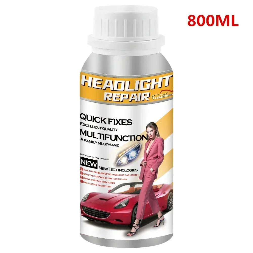 Car Headlight Polish Restoration Kit Headlight Polishing Cleaning Kit Anti-Scratch Hydrophobic Car Headlight Repair Polish Tool Peaceful Pleasures Health and Wellness 800ml no tool