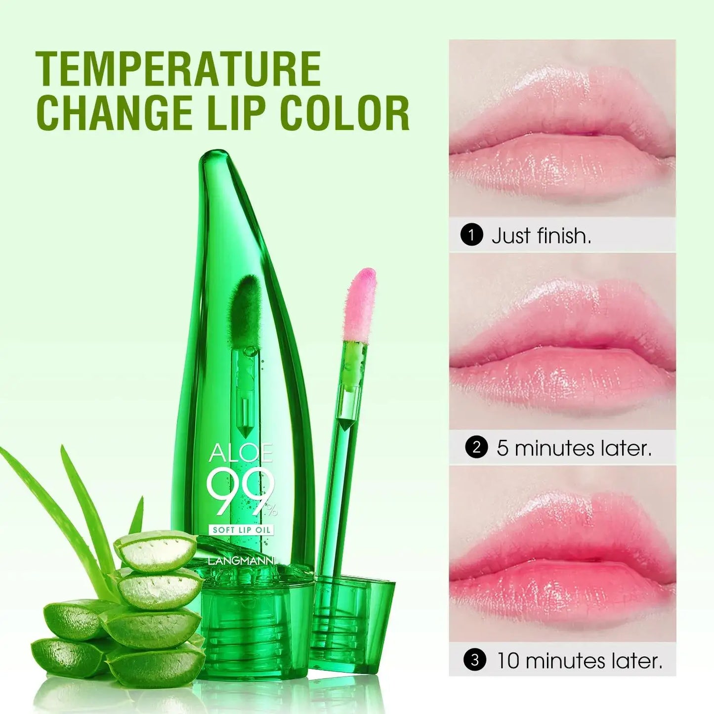 Aloe Vera Color-Changing Lip Gloss Oil – Strawberry Flavor