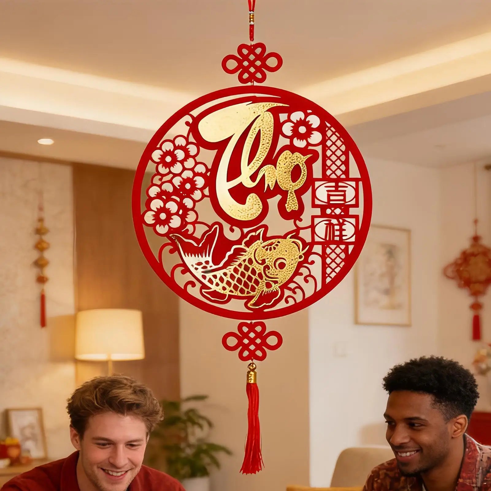Chinese New Year Decorations Vietnamese Holiday Pendant 2026 Spring Festival Red And Gold Wall Decorations For Home Office Car Peaceful Pleasures Health and Wellness