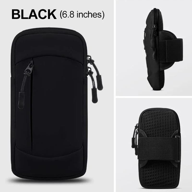 Running Bag For Phone arm Bag for Phone Mobile phone Armband Cell Phone Bag for running sports Armband for phone for running bag Peaceful Pleasures Health and Wellness Black