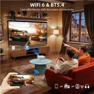 HA109 Projector 4K Decode Android 11 WiFi6 BT5.0 Native 720P 130ANSI Short Throw Home Theater Beamer Peaceful Pleasures Health and Wellness