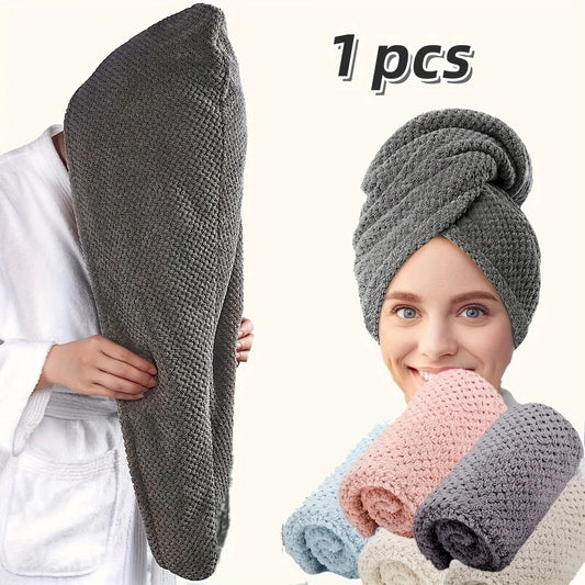 Absorbent Hair Towel Wrap with Button Closure – 9.8"×25.5" Hair Towel Wrap Oasis Select