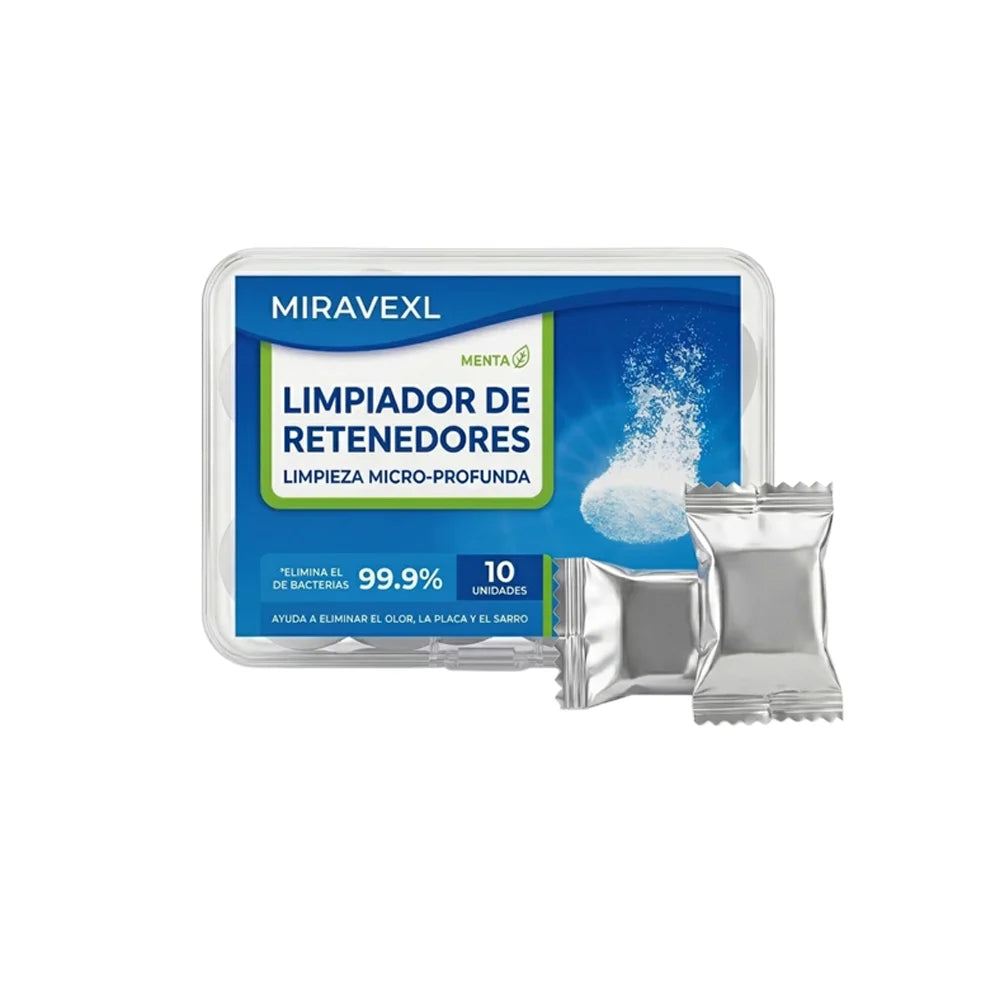 MIRAVEXL Denture & Retainer Cleaning Tablets + Storage Box