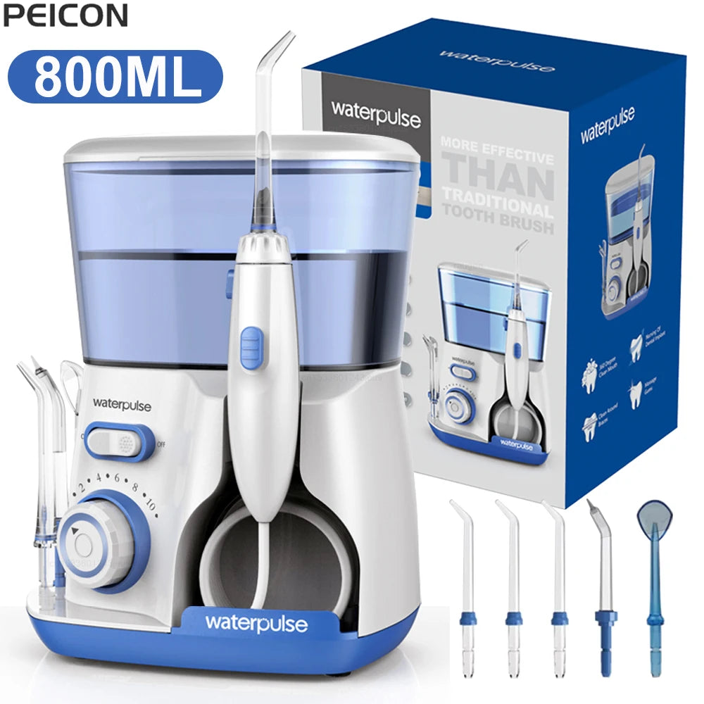 Oral Irrigator Dental Water Flosser for Teeth High Pressure Electric Dental Irrigator Water Flosser Mouth Washing Machine 800ML Peaceful Pleasures Health and Wellness