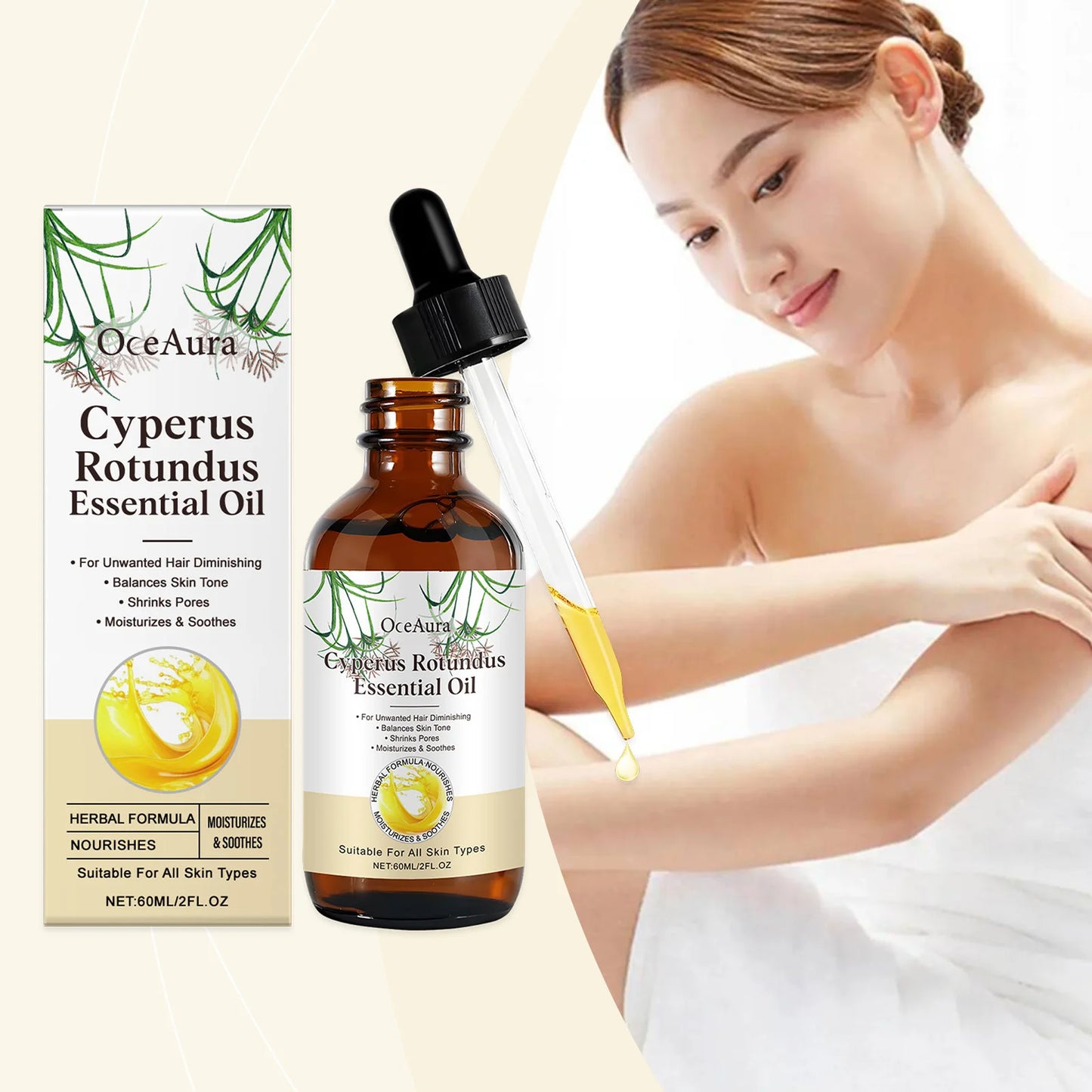 OceAura Cyperus Rotundus Oil – Hair Growth Reducer & After Shave