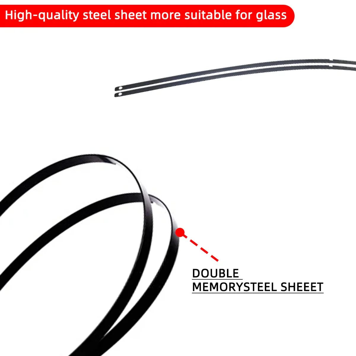 Universal Frameless Rubber Windshield Wiper Blade 14"–26"