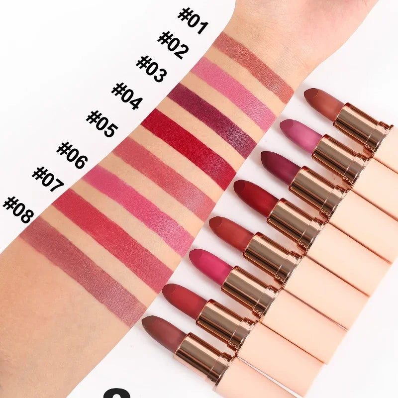 Handaiyan Velvet Matte Lipstick – 8 Shades, Waterproof