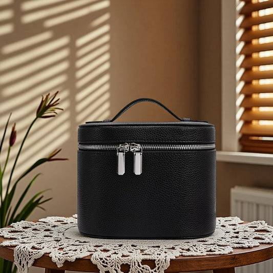 PU Leather Large Capacity Detachable Makeup Bag Travel Cosmetic Organizer Handbag For Women Peaceful Pleasures Health and Wellness