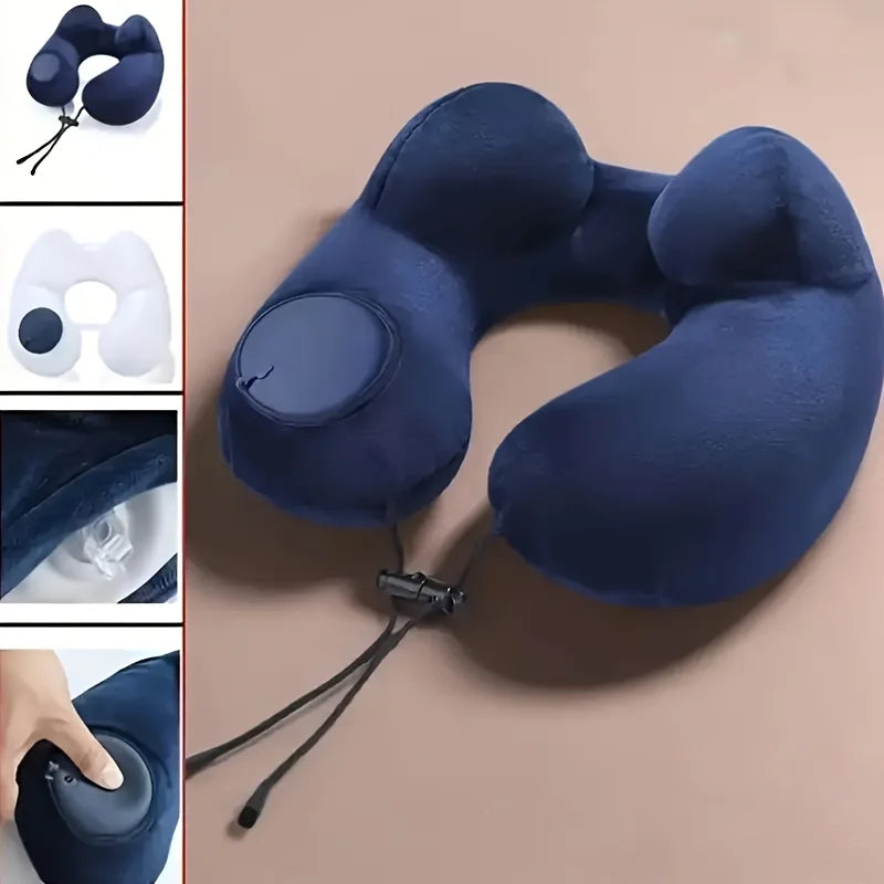 Portable Inflatable Neck Pillow – Travel, Camping & Office