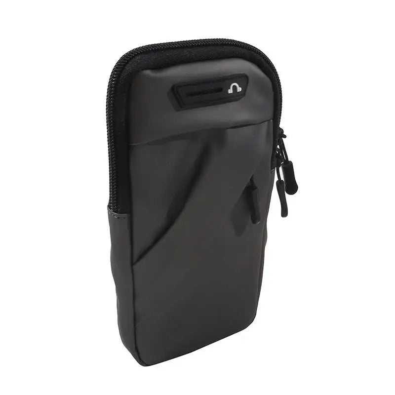Running Phone Armband Bag Waterproof Sports Jogging Case Cover for Mobile Phone Multifunctional Arm Bag Peaceful Pleasures Health and Wellness Deep gray