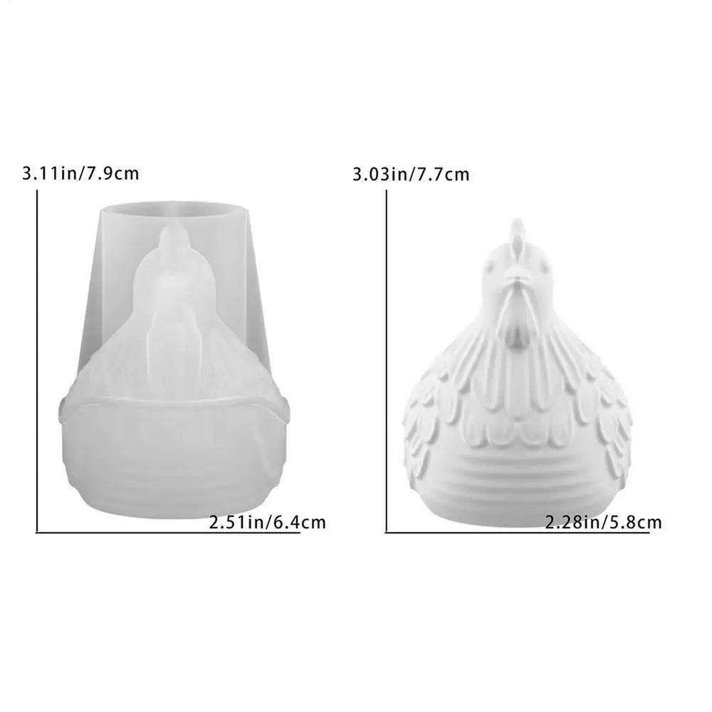 3D Hen Silicone Mold – DIY Candle Holder, Resin & Plaster Craft