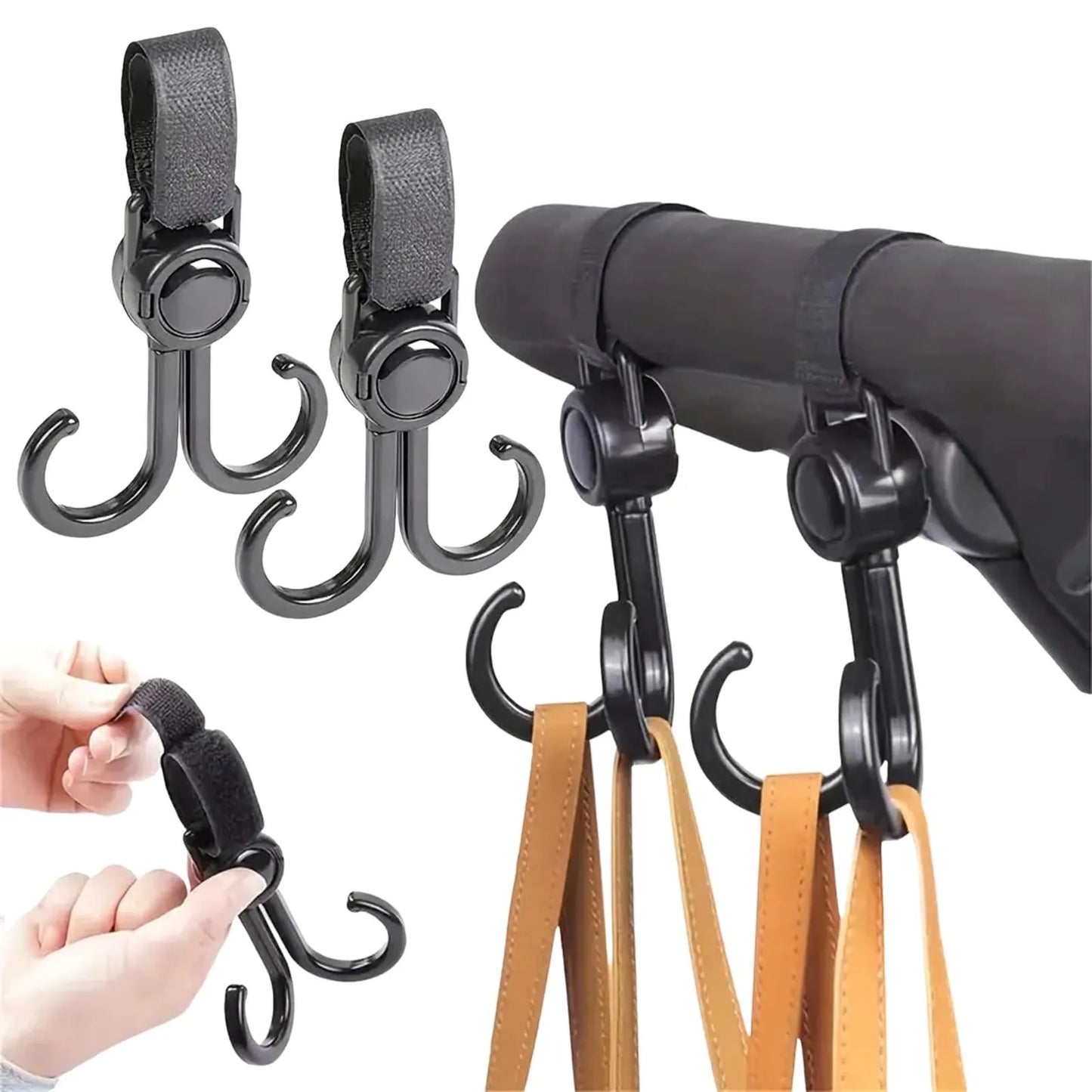 Baby Stroller Organizer Hooks Easy to Carry Strong and Durable Hook Clip Suitable for Purse Mommy Bags Peaceful Pleasures Health and Wellness 1 Pcs