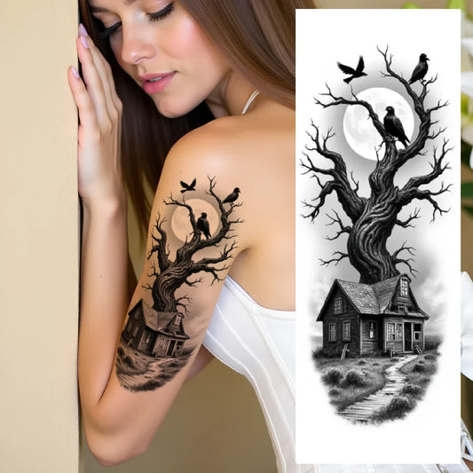 3-Pack Black & Grey Cobweb Rose Temporary Tattoos | Waterproof Temporary Tattoo Oasis Select