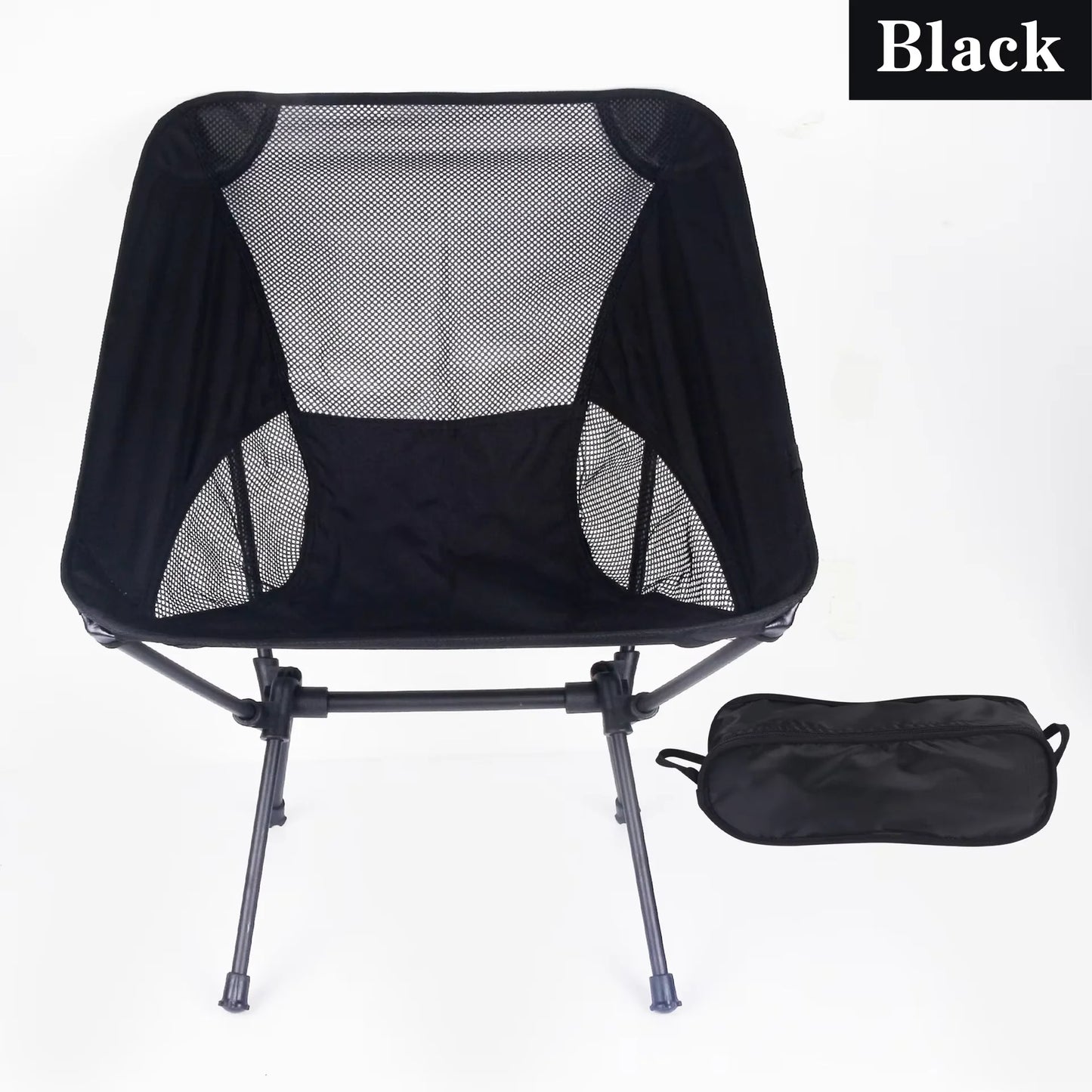 Outdoor moon chair, camping folding chair, portable leisure backrest chair, ultra-light aluminum alloy folding chair Comfortable Peaceful Pleasures Health and Wellness BLACK C3