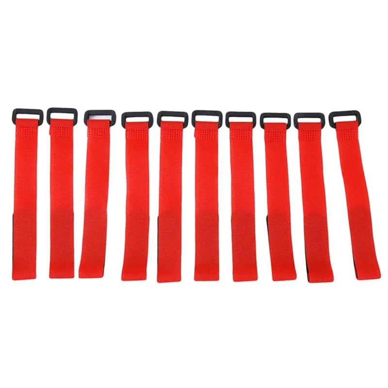 10PCS Reusable Fishing Rod Tie Holder Straps Adjustable Fastener Hook Loop Organizer for Tackle Box Accessories Peaceful Pleasures Health and Wellness red 10PCS