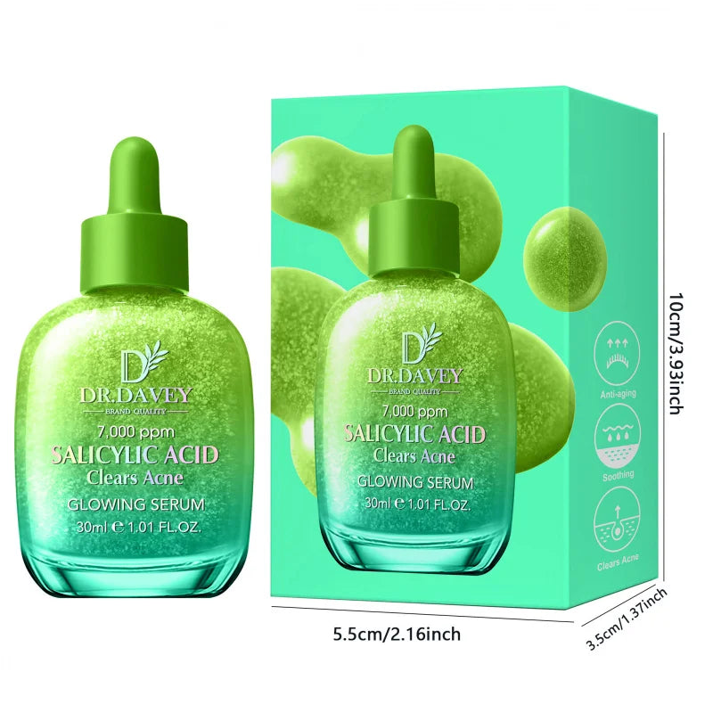 30ml DR.DAVEY Salicylic Acid Clears Acne Glowing Serum Four Seasons Skincare Moisturizing Facial Care Suitable for Men and Women Peaceful Pleasures Health and Wellness