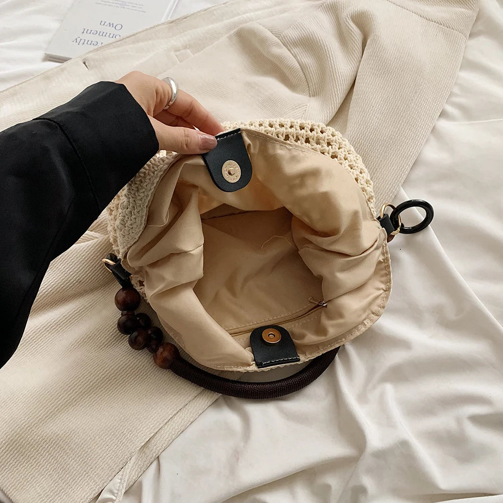 Mesh Woven Beach Crossbody Bag | Adjustable Strap, S & L Peaceful Pleasures Health and Wellness