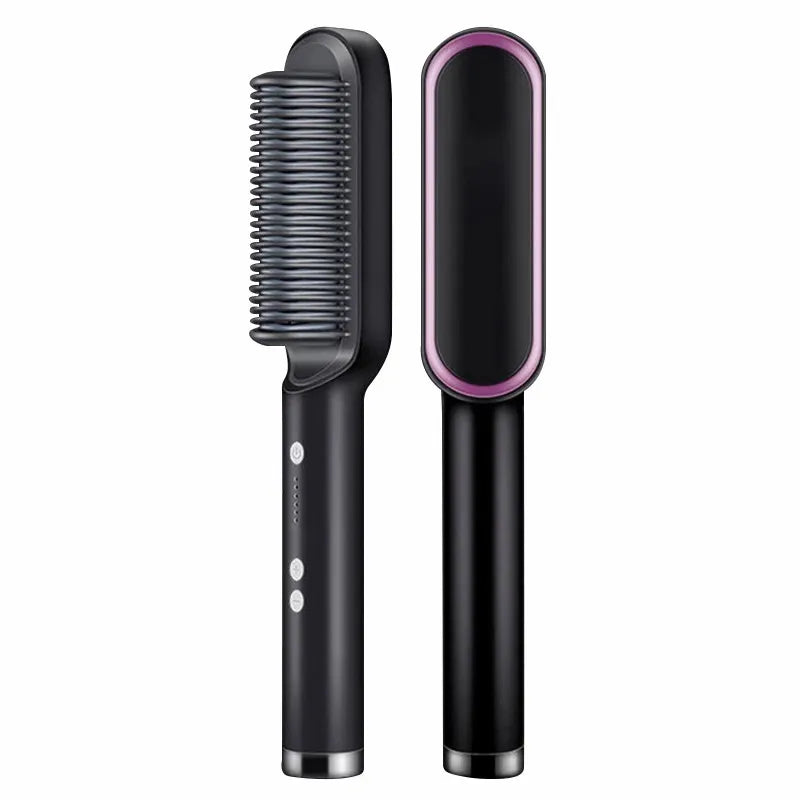 Hair Straightener Hot Comb Curling Iron Multi-speed Electric Straightening Comb Curling Iron Hair Brush 2023 Hot Sale Peaceful Pleasures Health and Wellness black UK