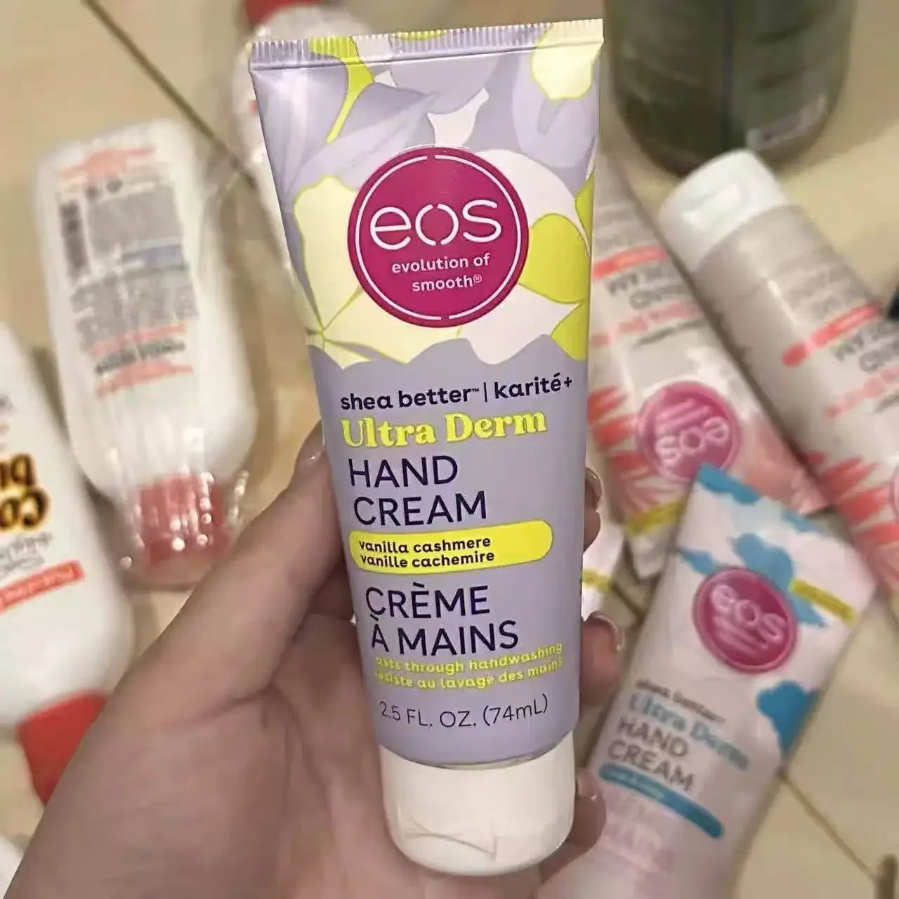 EOS Shea Better 74ml Hand Cream - Ultra Derm Moisturizing Shea Butter Enriched For Dry Cracked Skin Repair 24H Hand Skin Care Peaceful Pleasures Health and Wellness