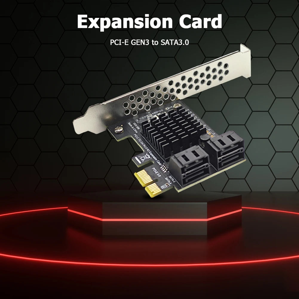 4-Port SATA III PCIe Expansion Card | ASM1064 6Gbps Controller Peaceful Pleasures Health and Wellness
