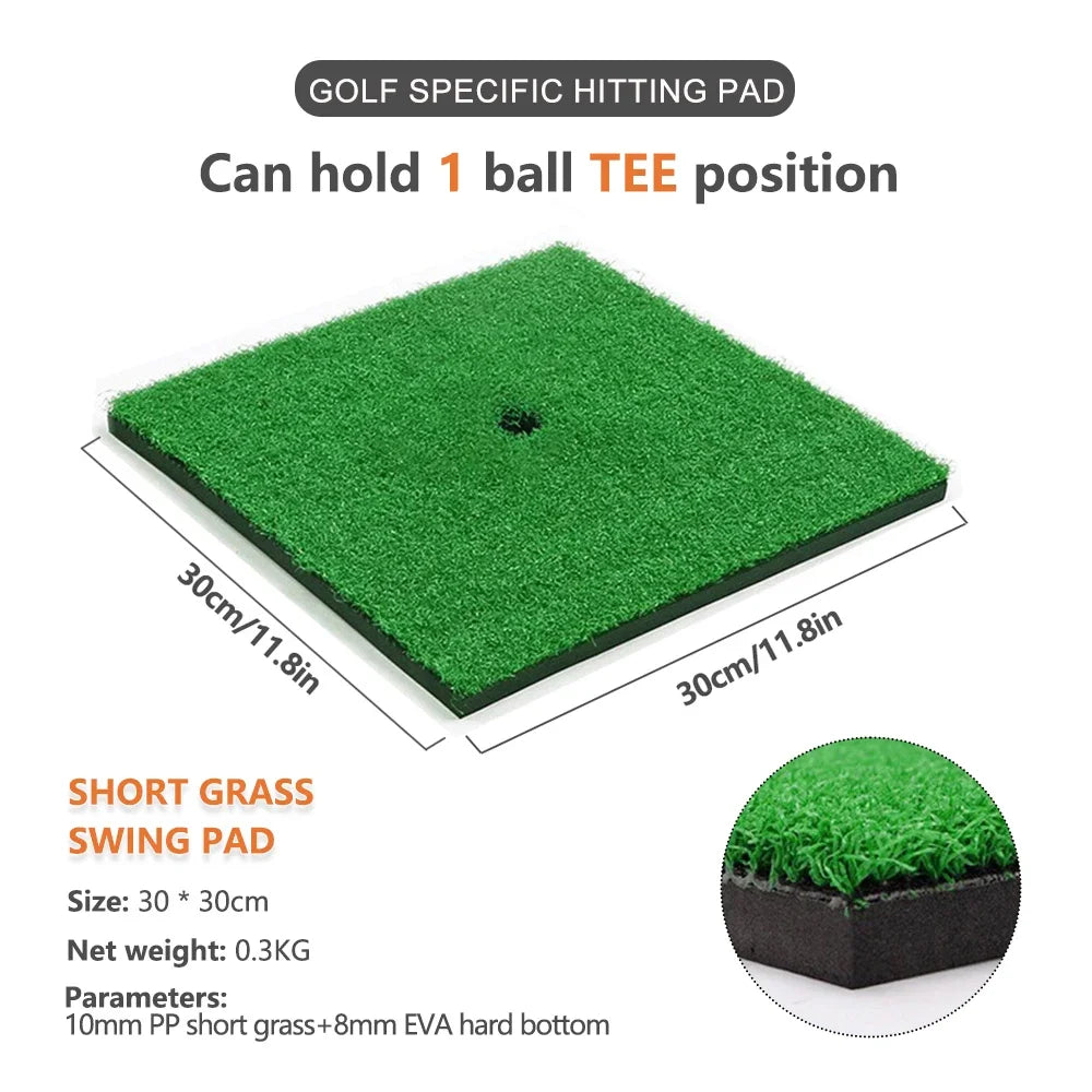 Golf Hitting Mat Indoor Outdoor Golf Training Aids Mini Practice Durable PP Grass Pad Backyard Exercise Golf Mat Peaceful Pleasures Health and Wellness 30x30