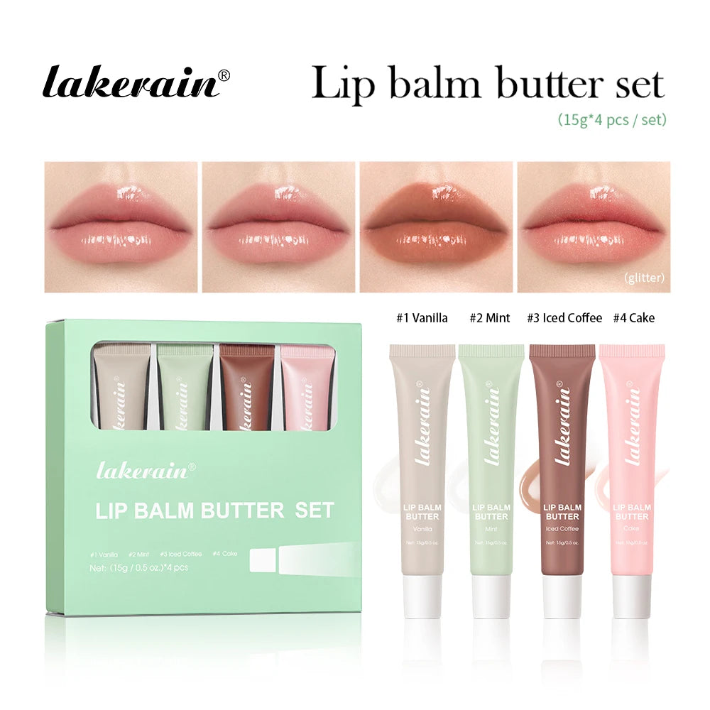 Butter Lip Balm Moisturizing Lip Gloss Oil Long Lasting Nourishes Smoothing Deep Hydration Daily Care Butter Lip Balm Makeup Peaceful Pleasures Health and Wellness SET
