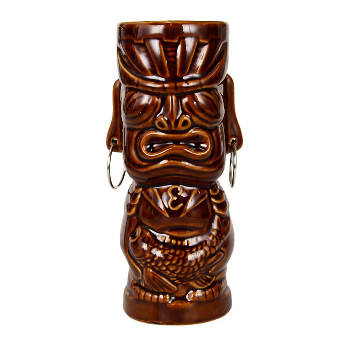 Hawaiian Cocktail Cups Creative Style Ceramic Mug Beer Beverage Tiki Mug Wine Mug Bar Tools Home Bar Party Drinkware Cups Peaceful Pleasures Health and Wellness M 400ML